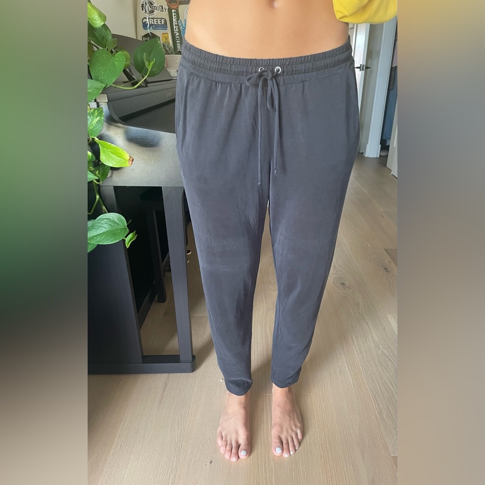 Splendid Gray Sweatpants with Elastic Waistband and Tapered Ankles